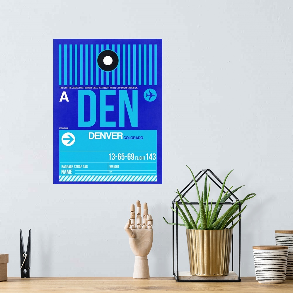 A bohemian room featuring DEN Denver Luggage Tag II