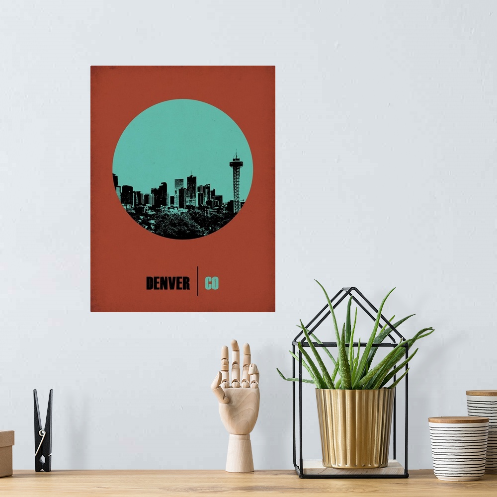 A bohemian room featuring Denver Circle Poster I