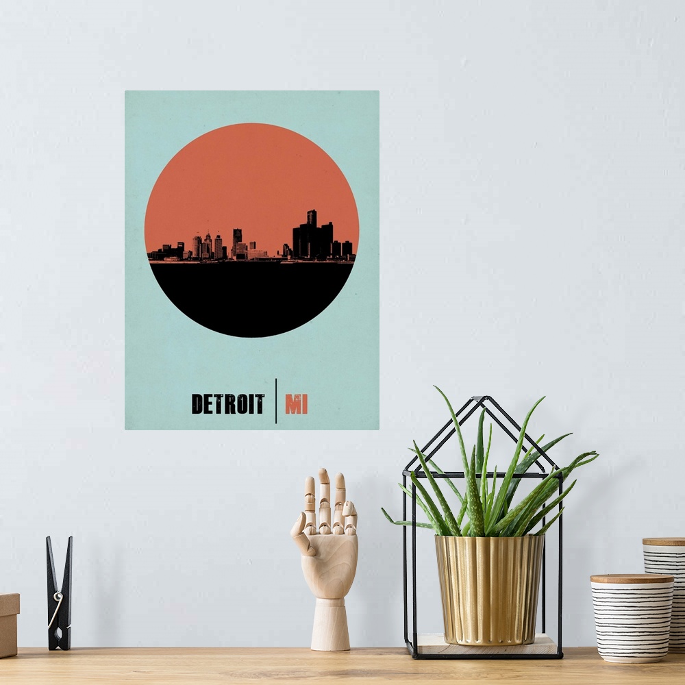 A bohemian room featuring Detroit Circle Poster II