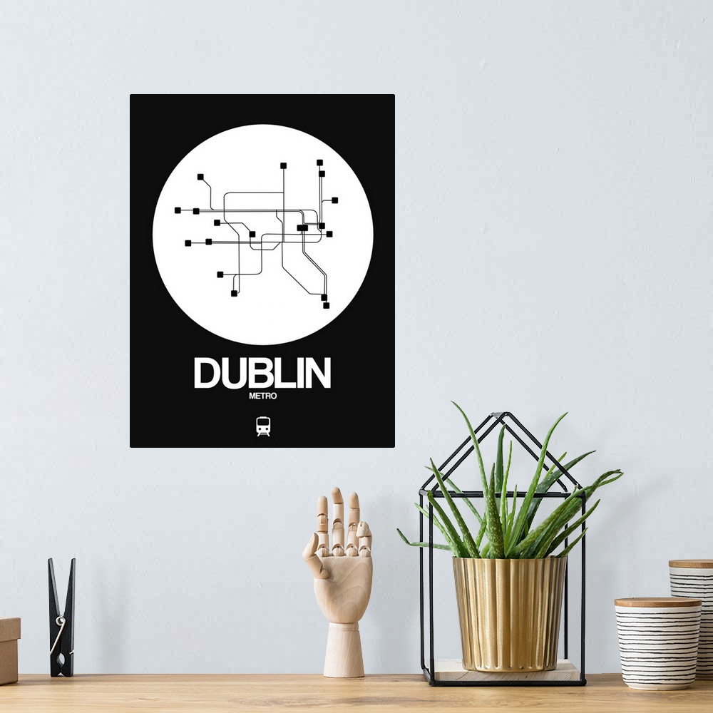 A bohemian room featuring Dublin White Subway Map