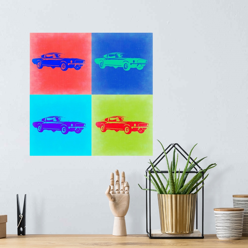 A bohemian room featuring Ford Mustang Pop Art I