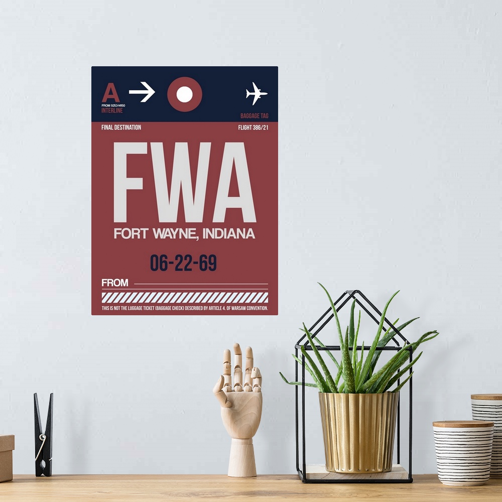 A bohemian room featuring FWA Fort Wayne Luggage Tag II