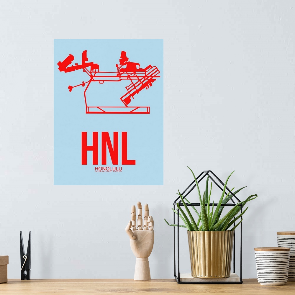 A bohemian room featuring HNL Honolulu Poster I