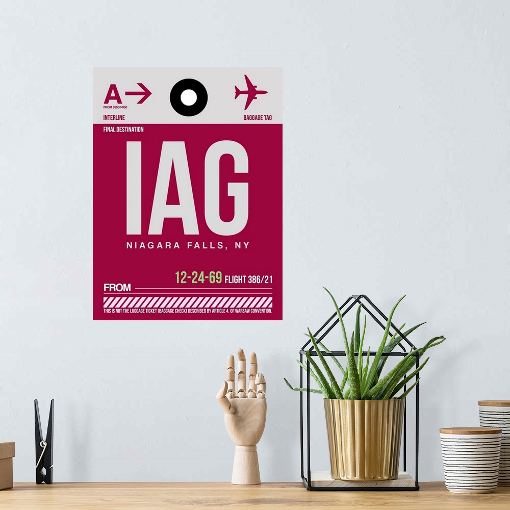 A bohemian room featuring IAG Niagara Falls Luggage Tag I