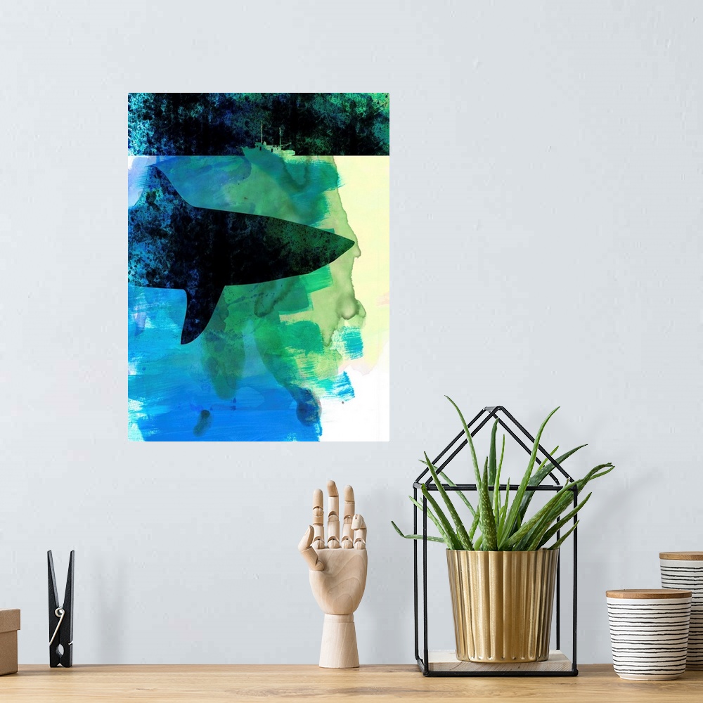 A bohemian room featuring Jaws Watercolor