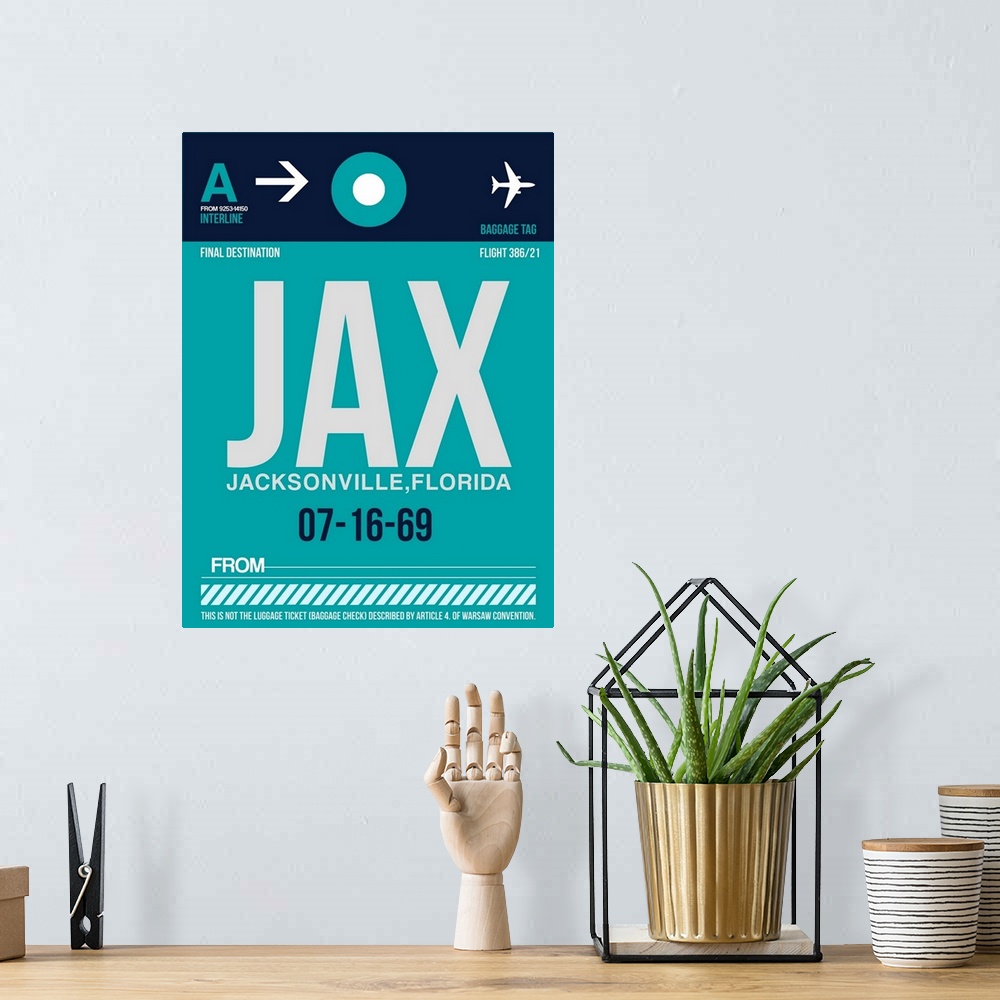 A bohemian room featuring JAX Jacksonville Luggage Tag II