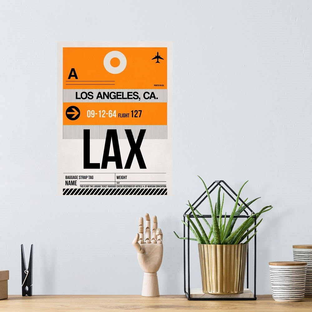 A bohemian room featuring LAX Los Angeles Luggage Tag II