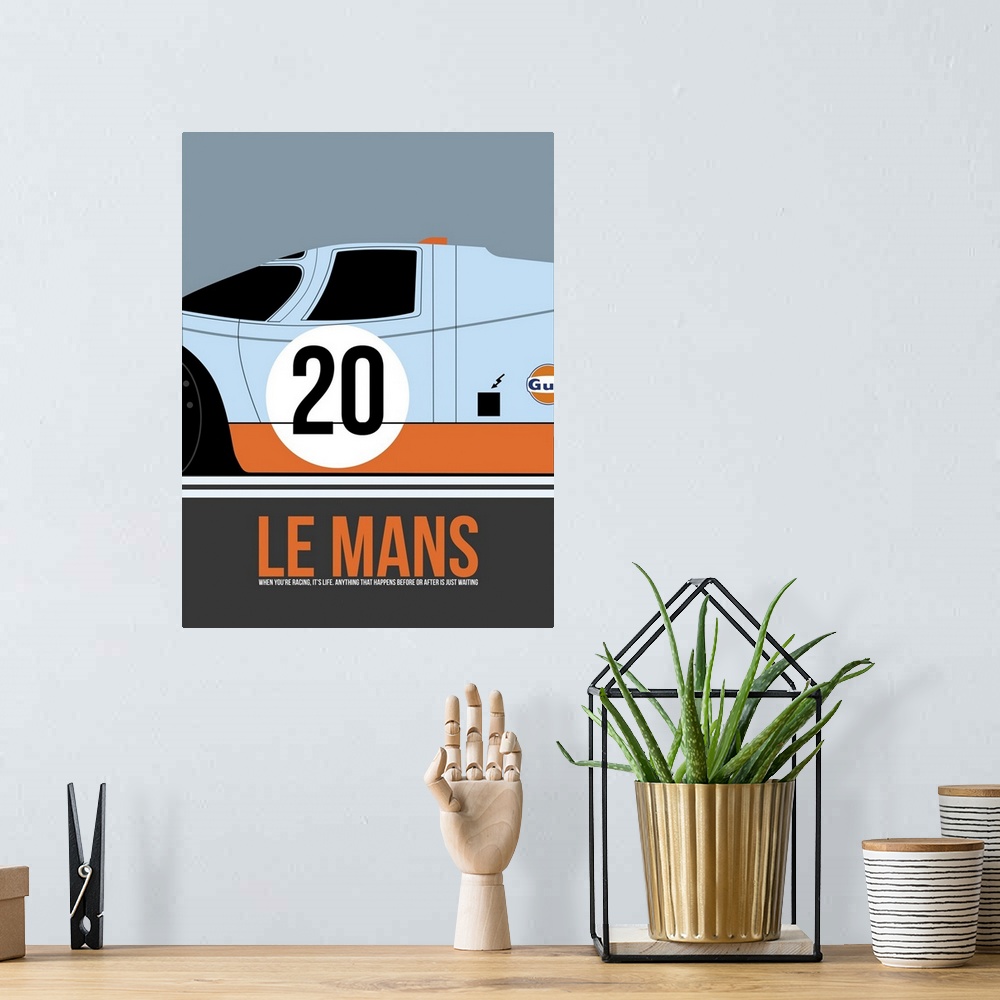 A bohemian room featuring Le Mans Poster II