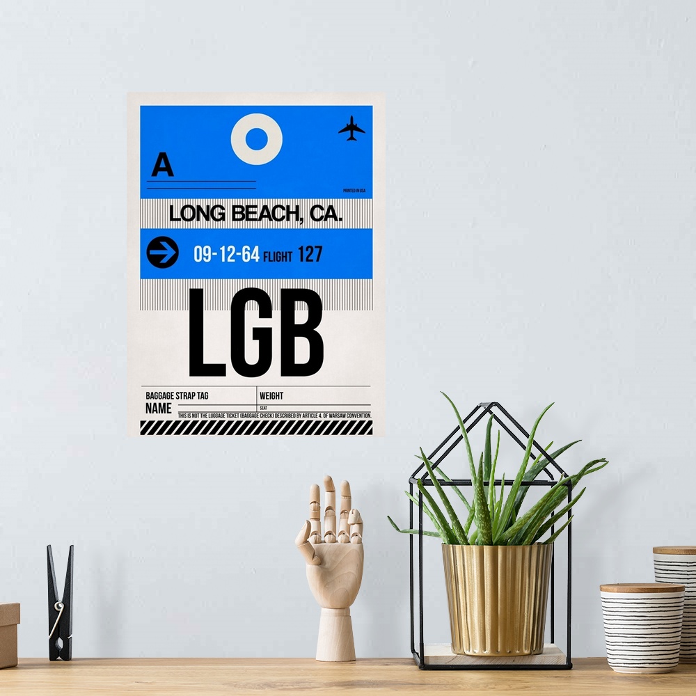 A bohemian room featuring LGB Long Beach Luggage Tag I