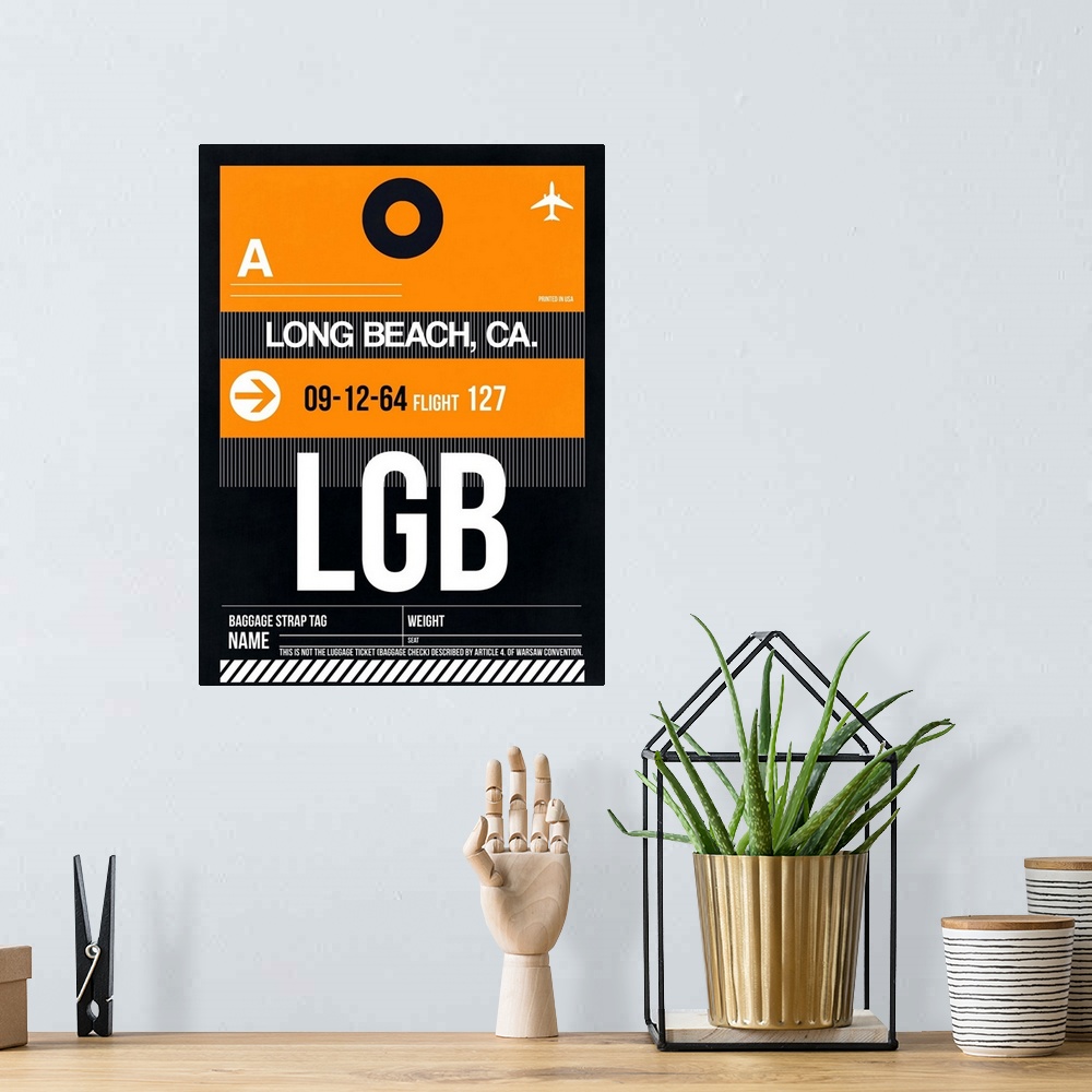A bohemian room featuring LGB Long Beach Luggage Tag II