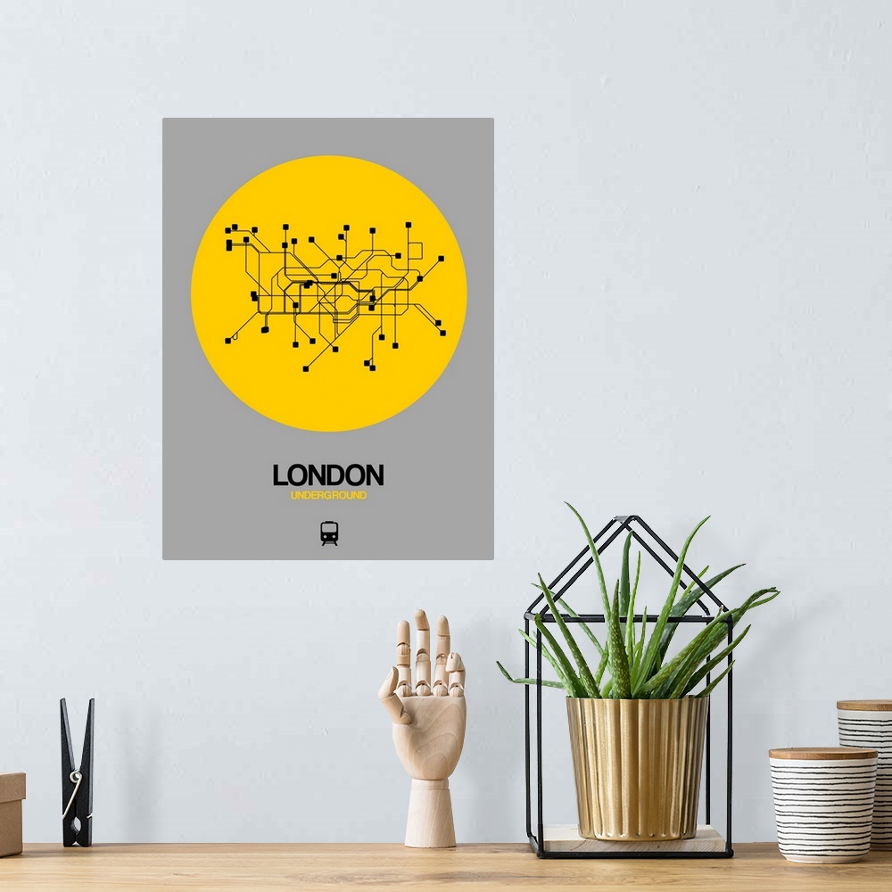 A bohemian room featuring London Yellow Subway Map