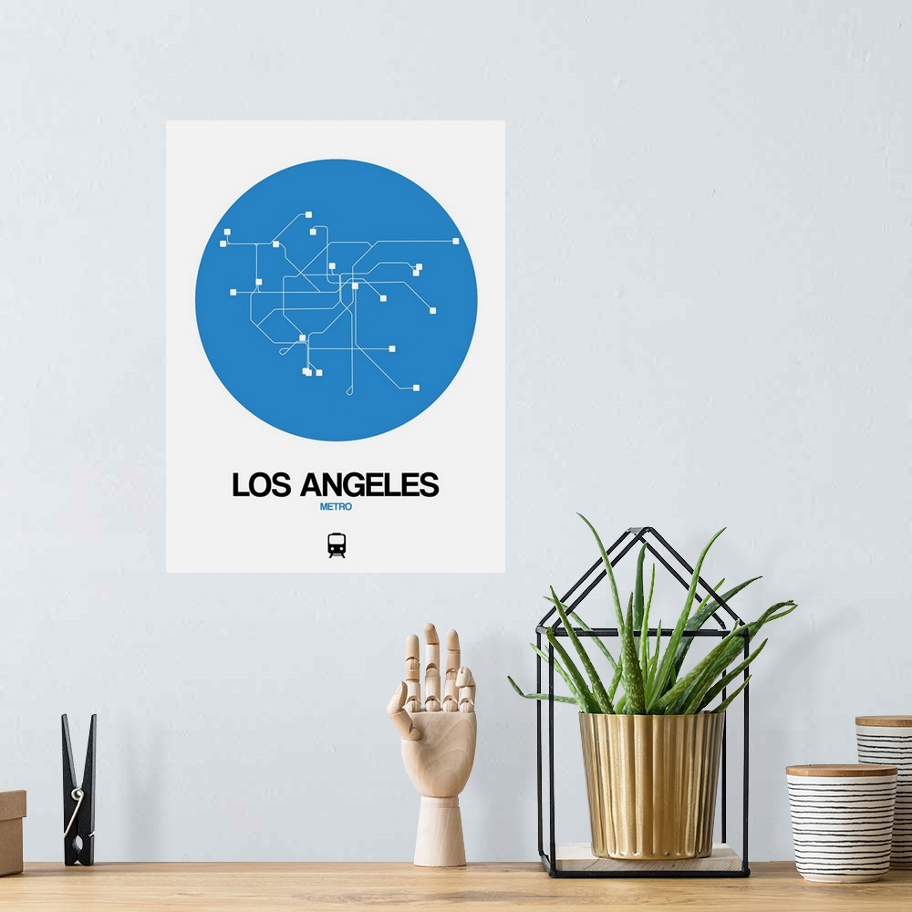 A bohemian room featuring Los Angeles Blue Subway Map