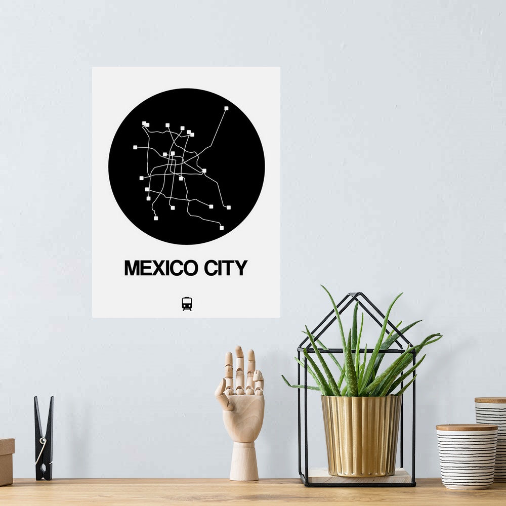 A bohemian room featuring Mexico City Black Subway Map