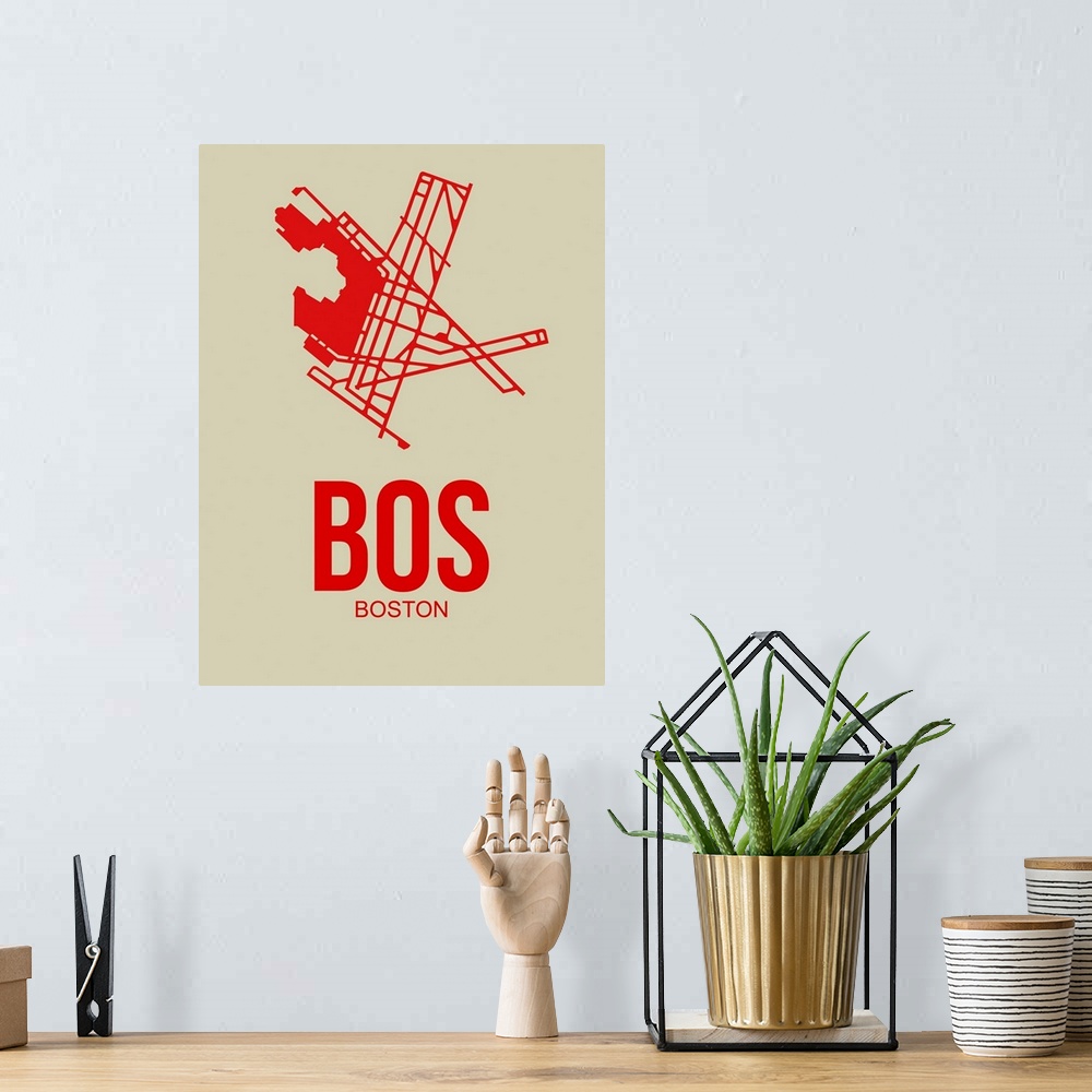 A bohemian room featuring Minimalist BOS Boston Poster I