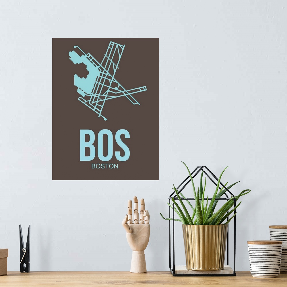 A bohemian room featuring Minimalist BOS Boston Poster II