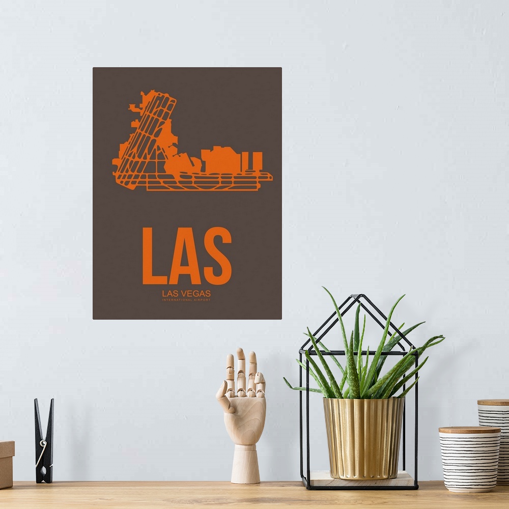 A bohemian room featuring Minimalist LAS Las Vegas Poster I