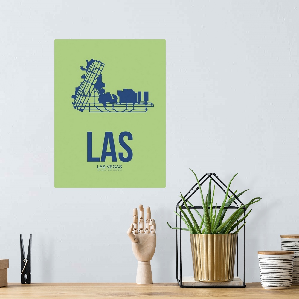 A bohemian room featuring Minimalist LAS Las Vegas Poster II
