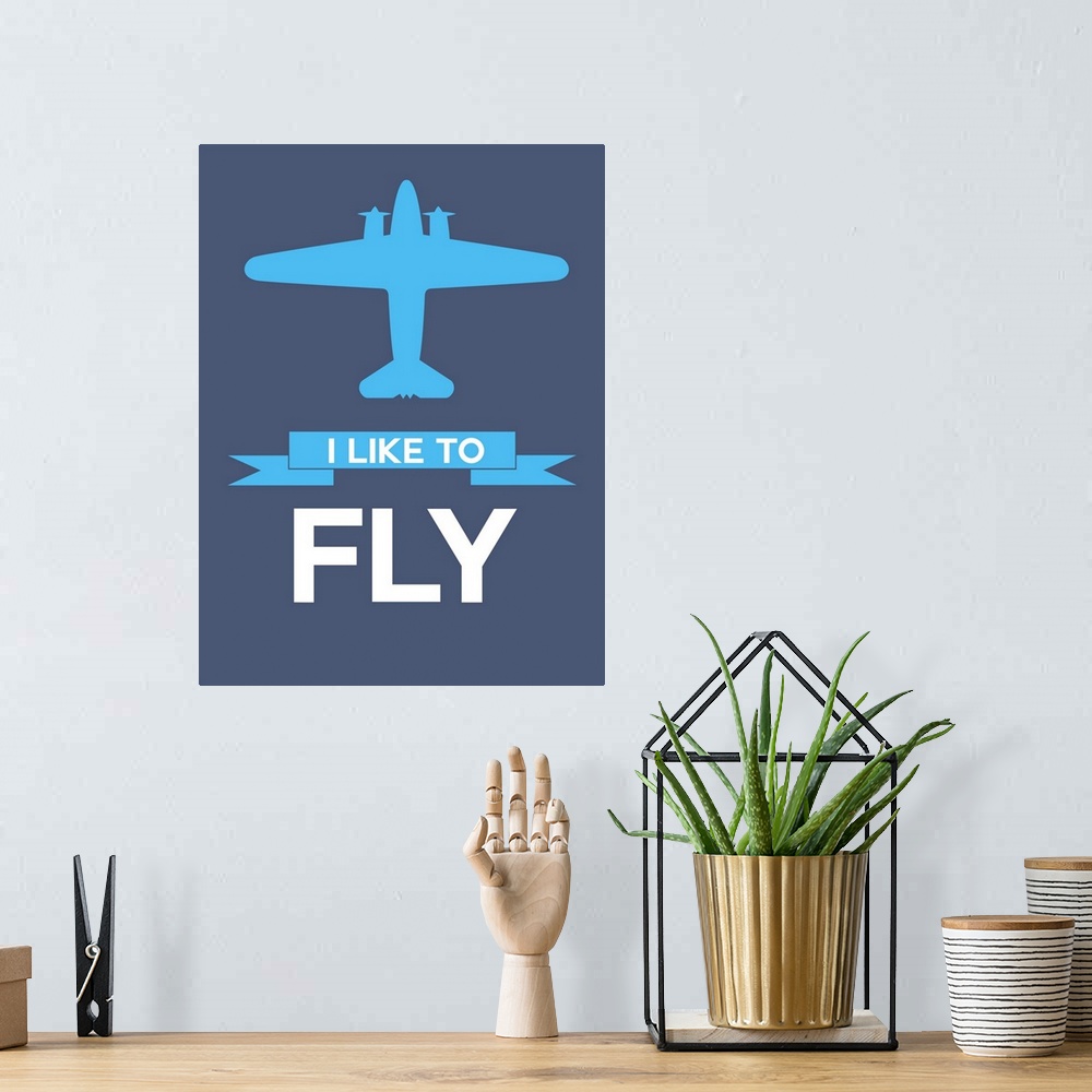 A bohemian room featuring Minimalist Plane Poster I