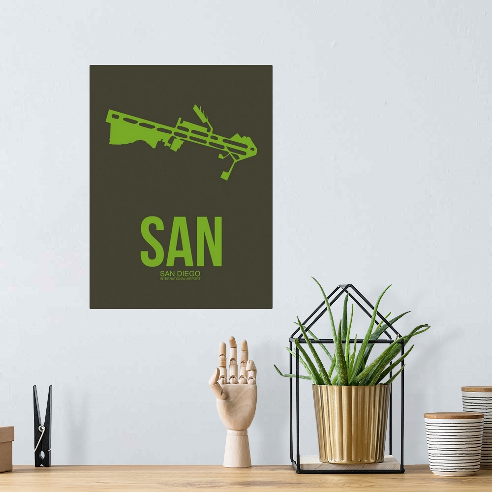 A bohemian room featuring Minimalist SAN San Diego Poster II