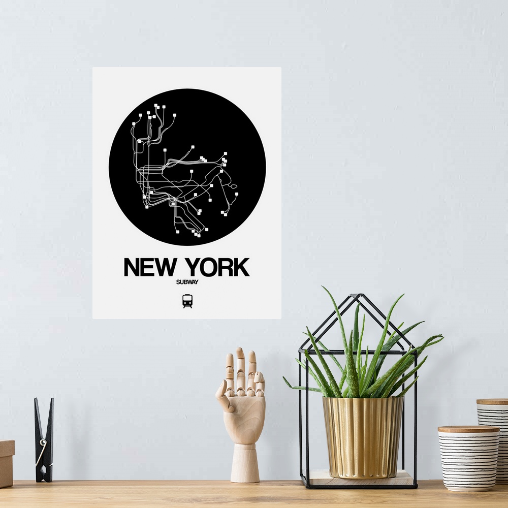 A bohemian room featuring New York Black Subway Map