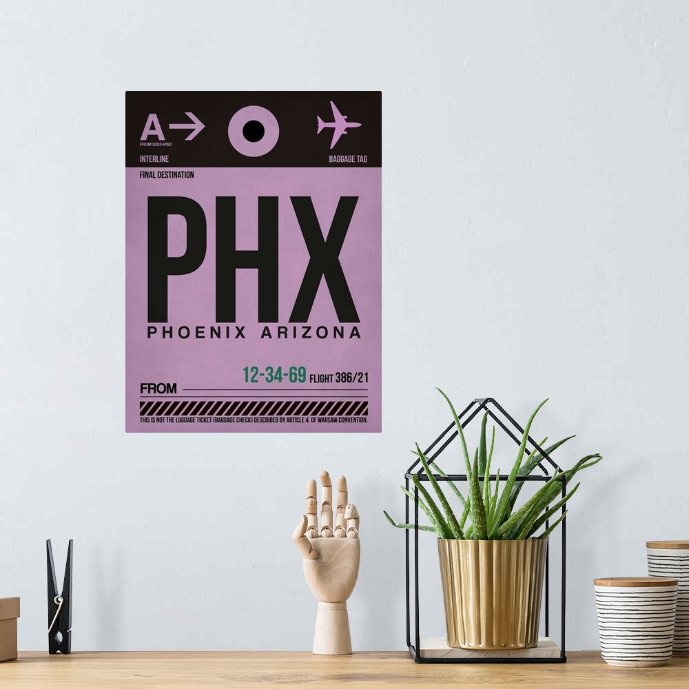 A bohemian room featuring PHX Phoenix Luggage Tag I