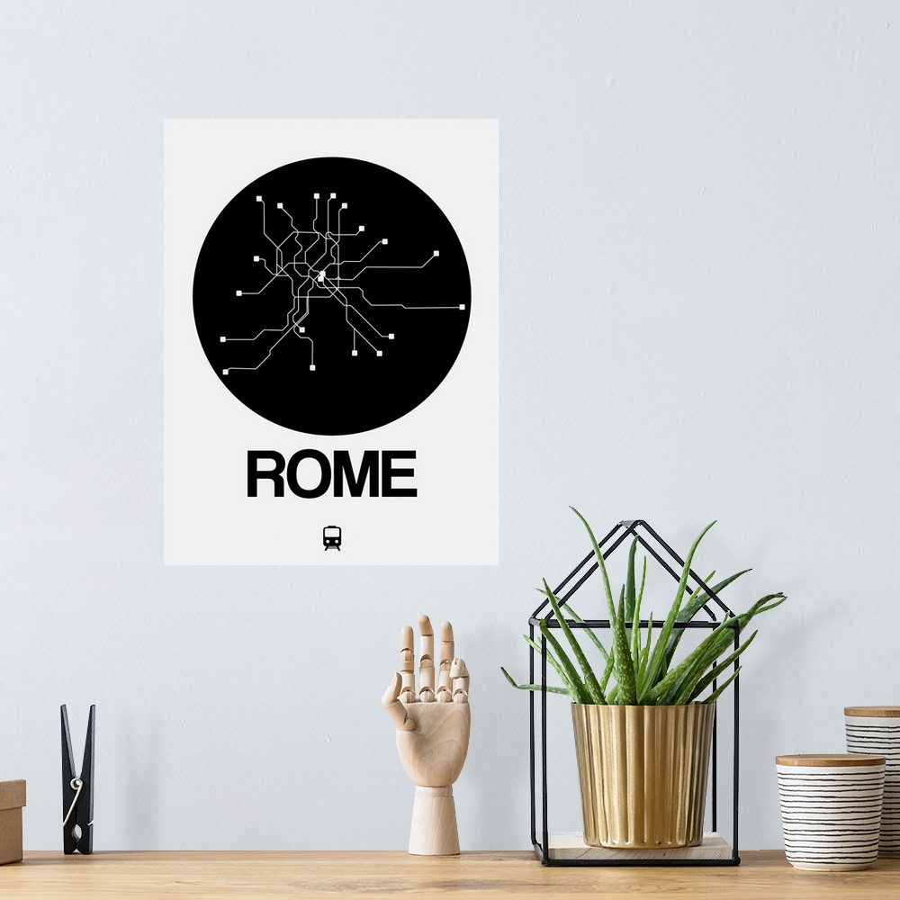 A bohemian room featuring Rome Black Subway Map