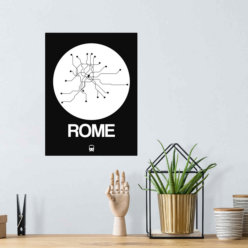 A bohemian room featuring Rome White Subway Map