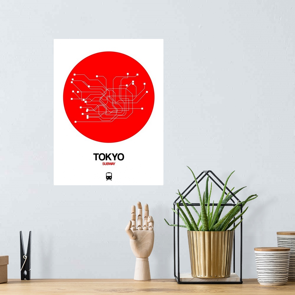 A bohemian room featuring Tokyo Red Subway Map