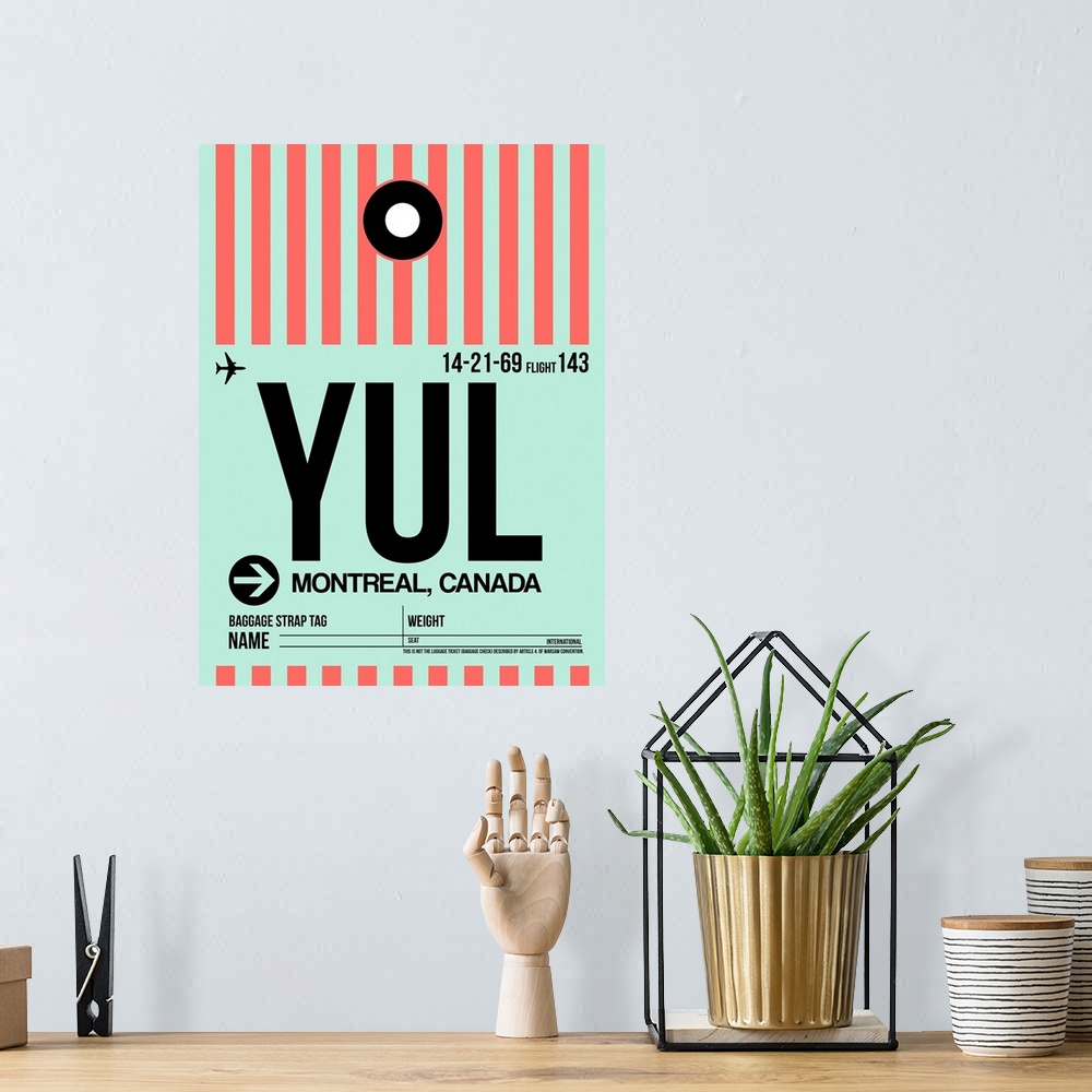 A bohemian room featuring YUL Montreal Luggage Tag II