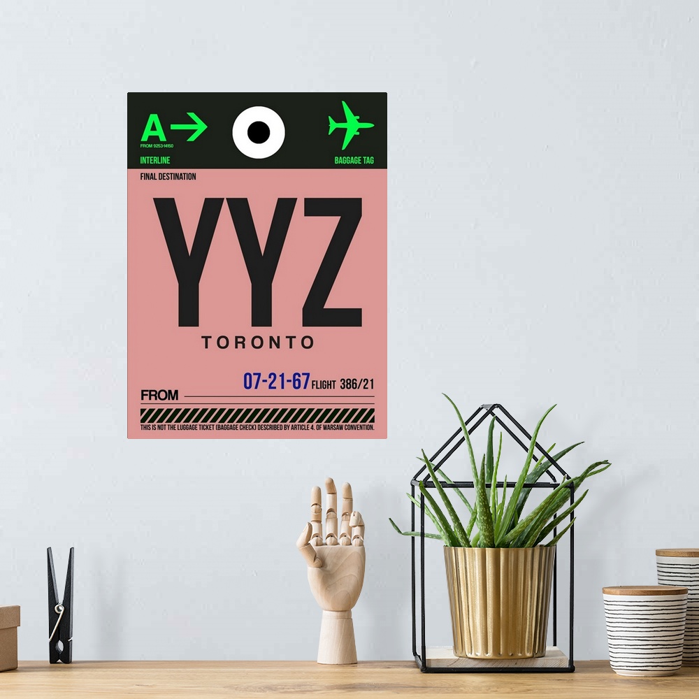 A bohemian room featuring YYZ Toronto Luggage Tag II