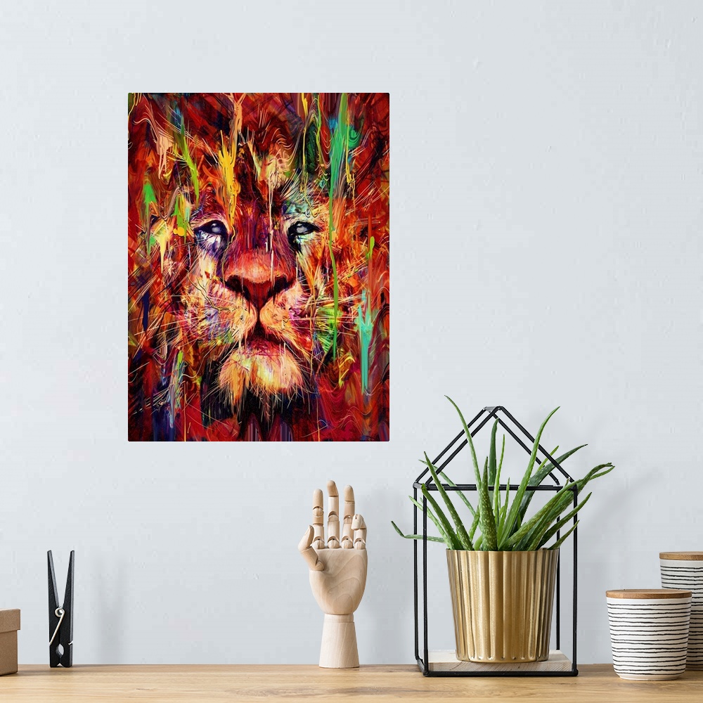 A bohemian room featuring Lion -  Red