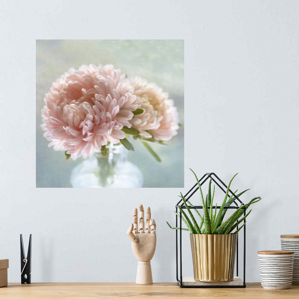 A bohemian room featuring flower photograph