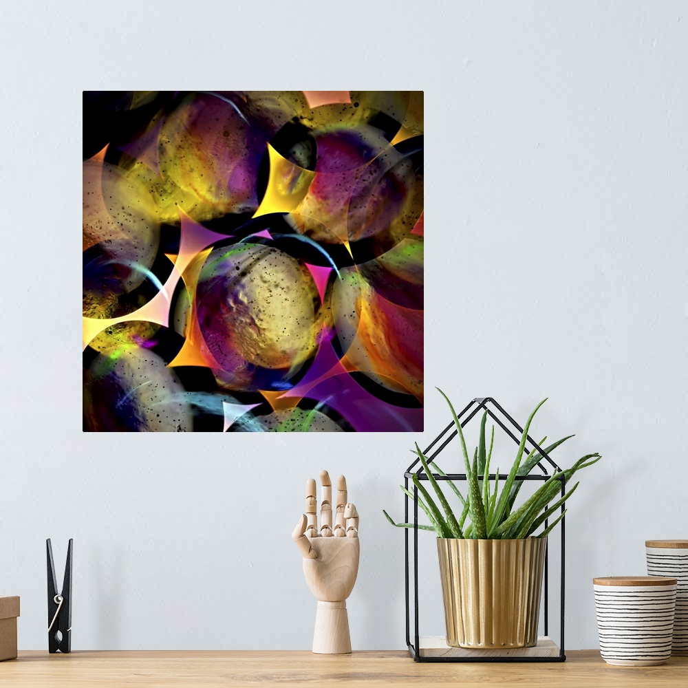 A bohemian room featuring Abstract with Circles