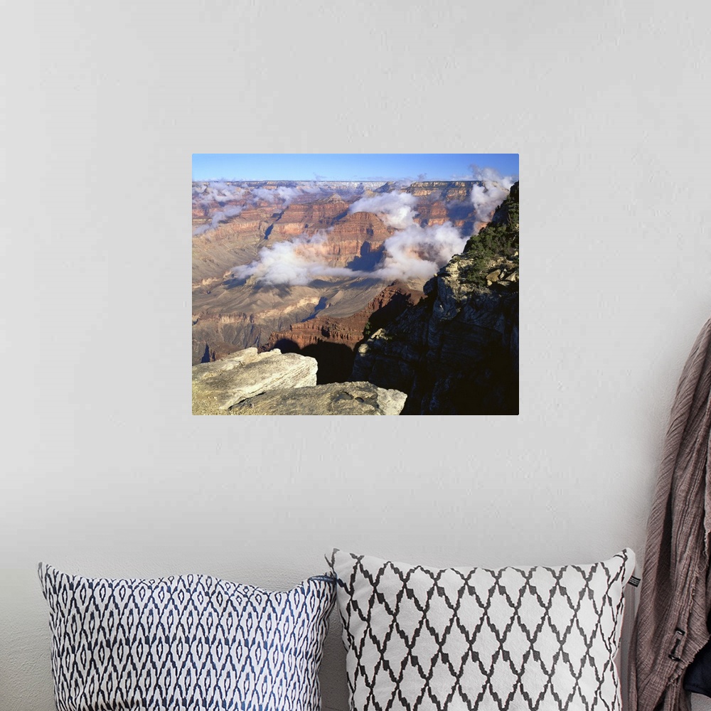 A bohemian room featuring Arizona, Grand Canyon National Park, Clouds over the terrain