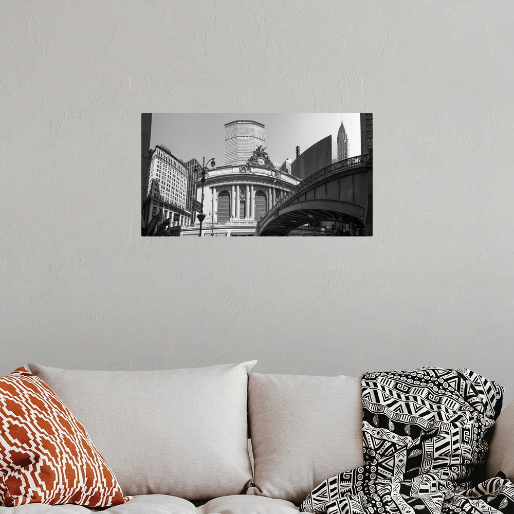 A bohemian room featuring Low angle view of a building with a tower in the background, Grand Central Station, Madison Avenu...