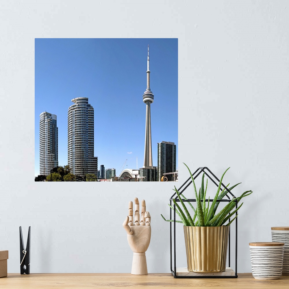 A bohemian room featuring Skylines in a city, CN Tower, Toronto, Ontario, Canada