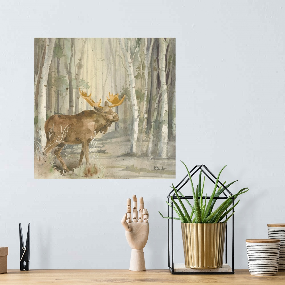 A bohemian room featuring Birch Forest III