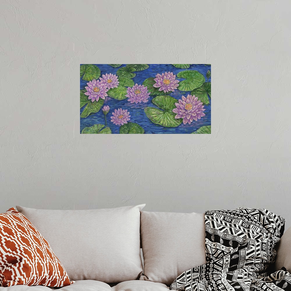 A bohemian room featuring Impressions Of Water Lilies