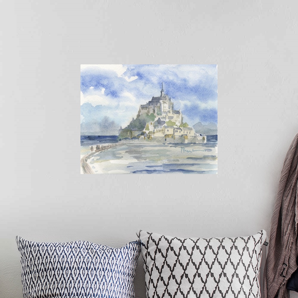 A bohemian room featuring Mont St. Michele from the Bridge - Cropped