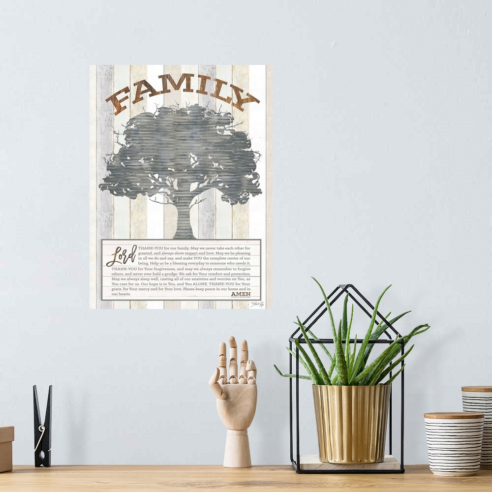 A bohemian room featuring "Family:  Lord, Thank You for our family.  May we never take each other for granted, and always s...