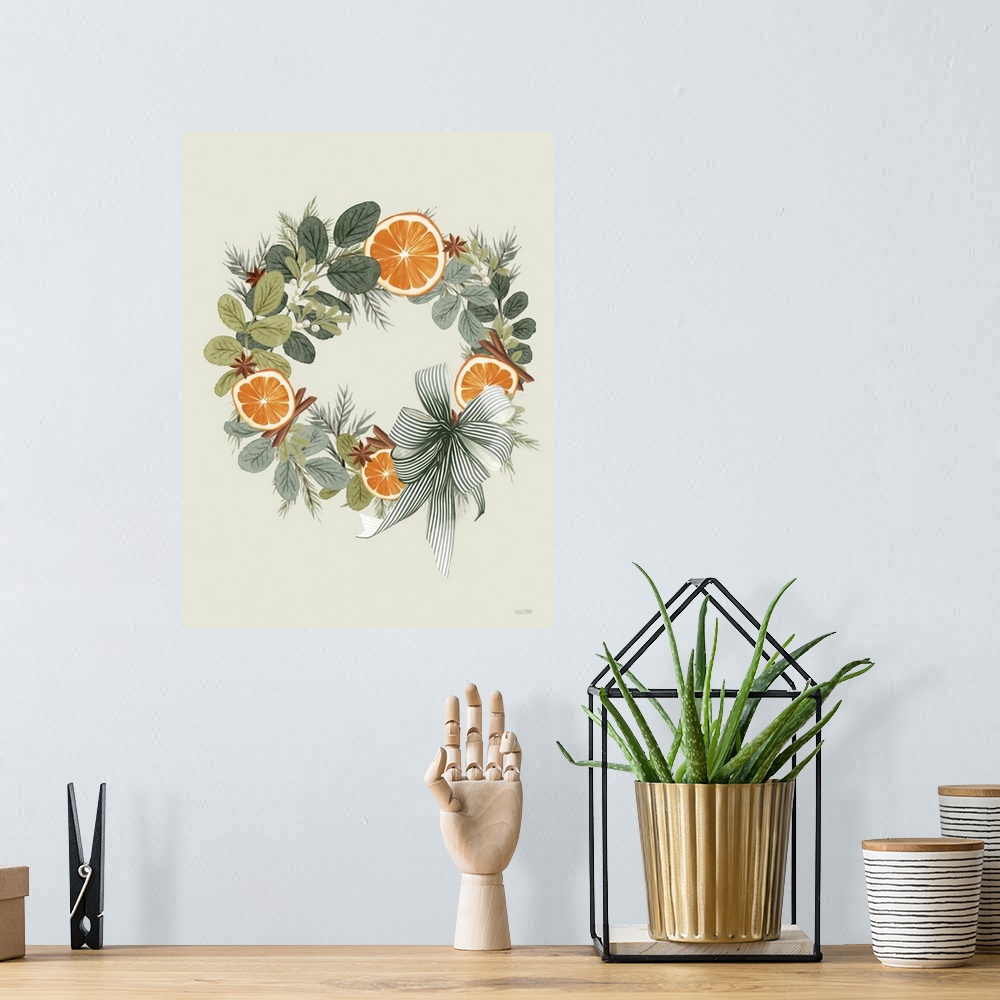 A bohemian room featuring Cinnamon And Citrus Wreath