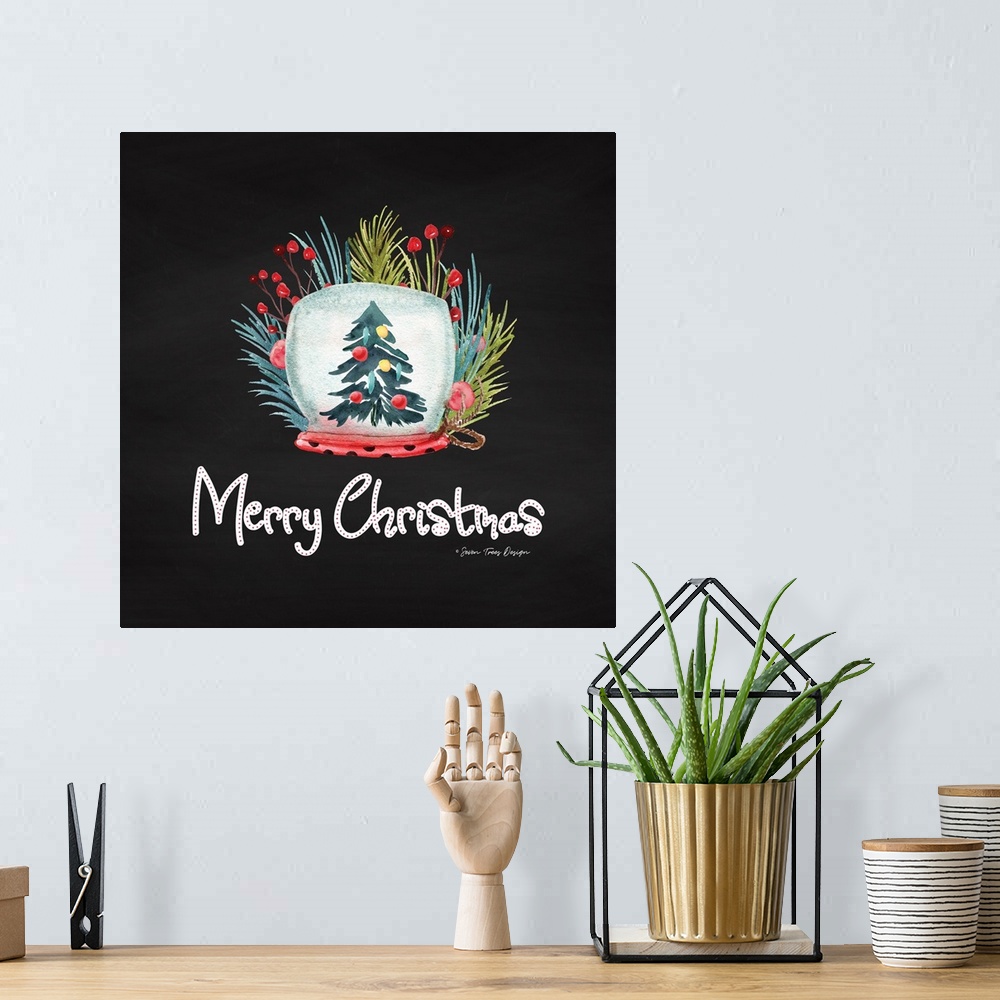 A bohemian room featuring Merry Christmas Candle