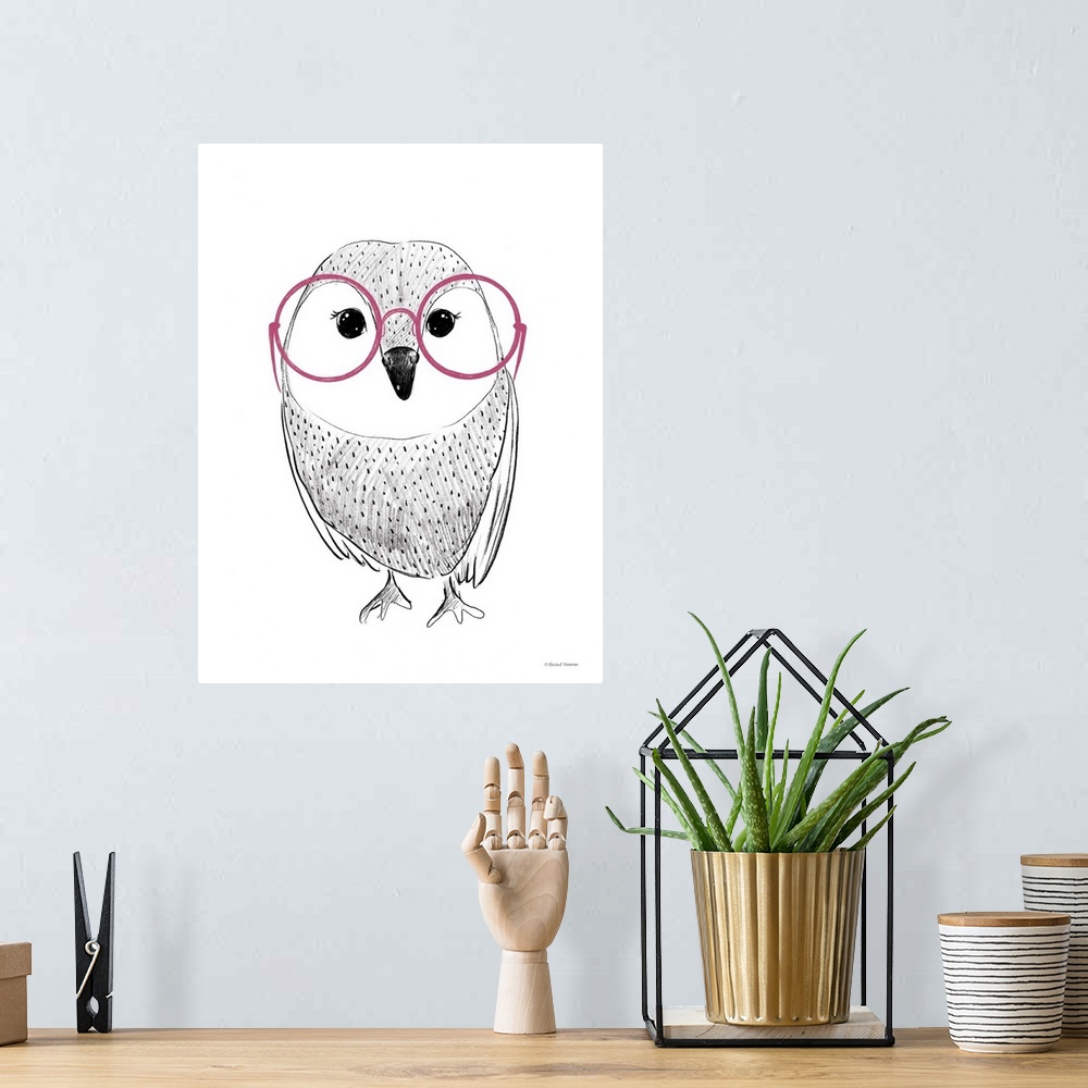 A bohemian room featuring Owl In Pink Glasses