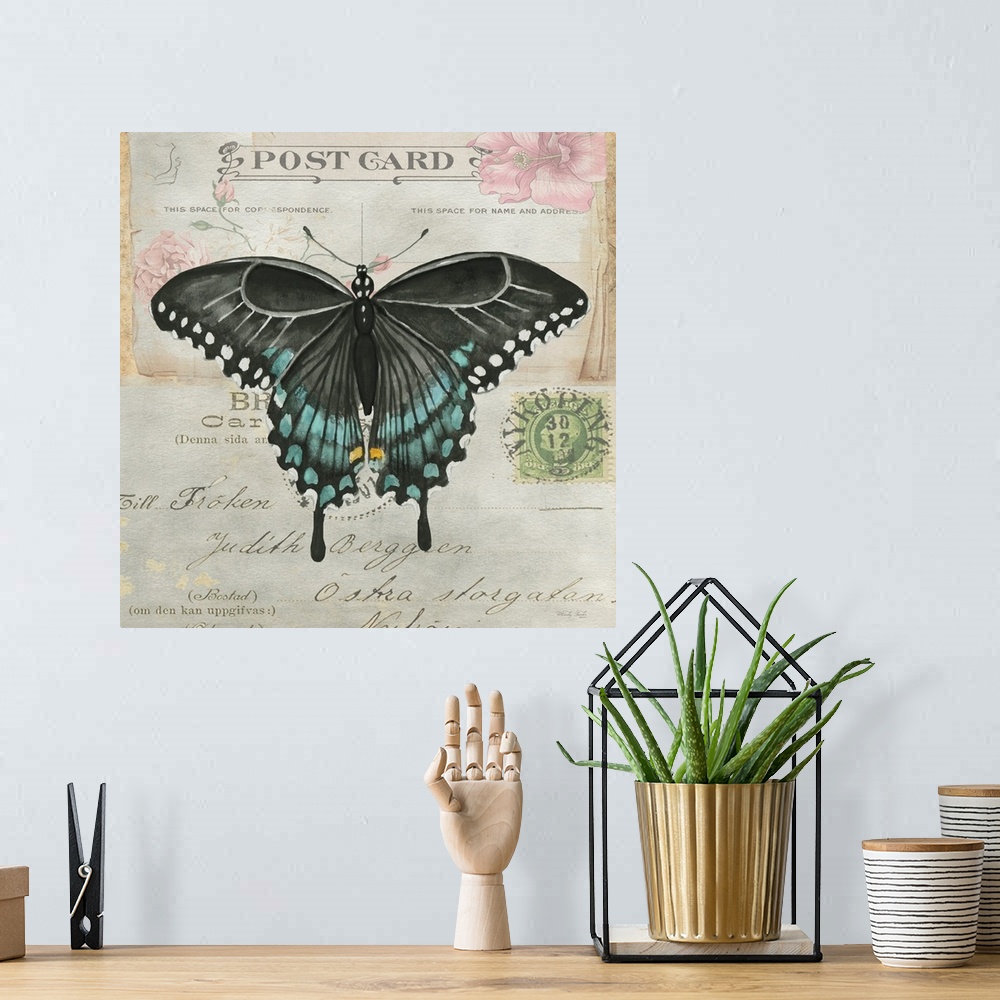 A bohemian room featuring Postcard Butterfly III