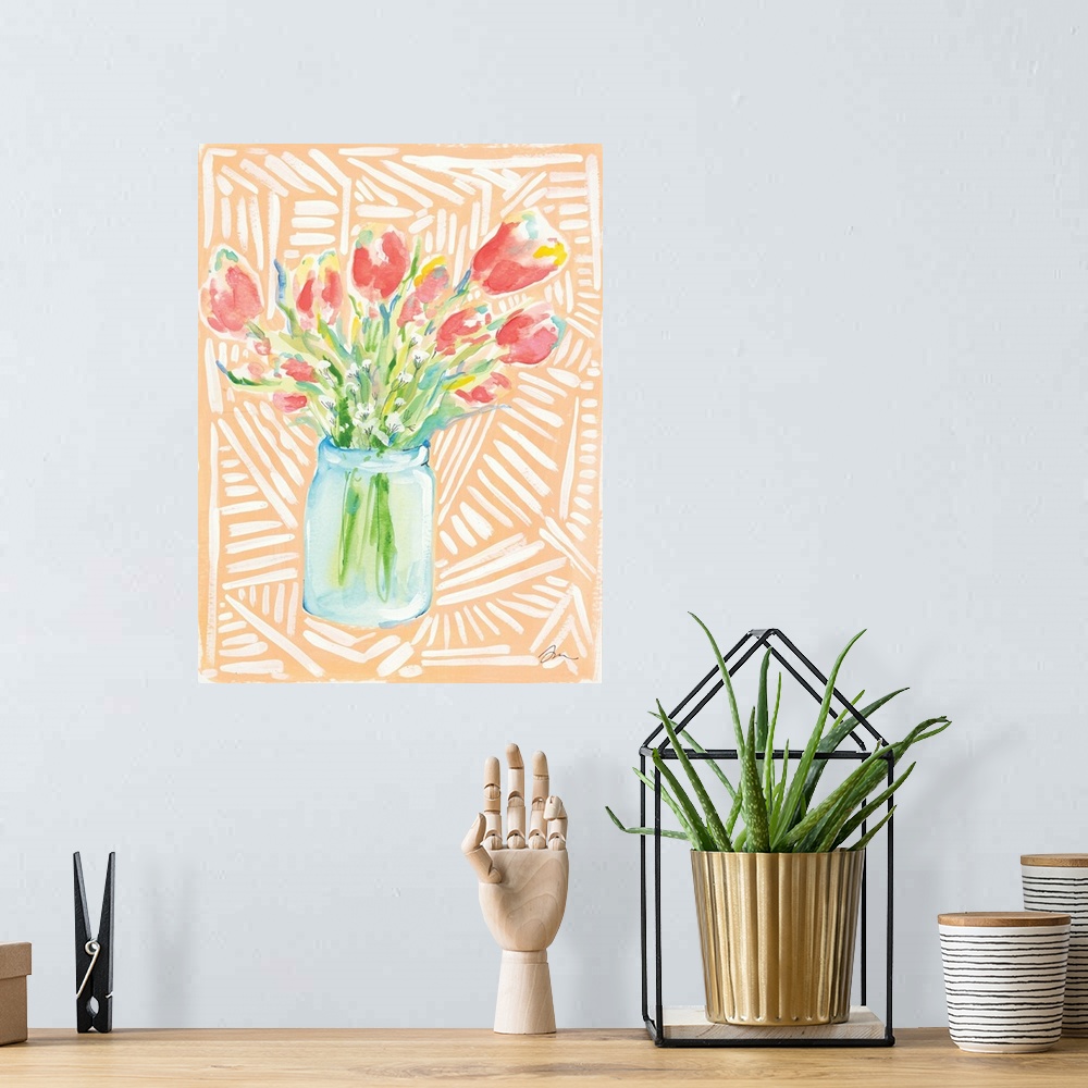 A bohemian room featuring Spring Tulips
