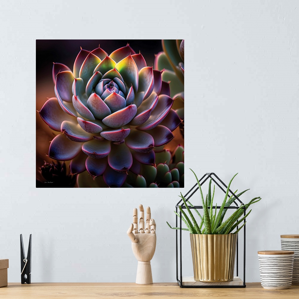 A bohemian room featuring Succulent Sunset II
