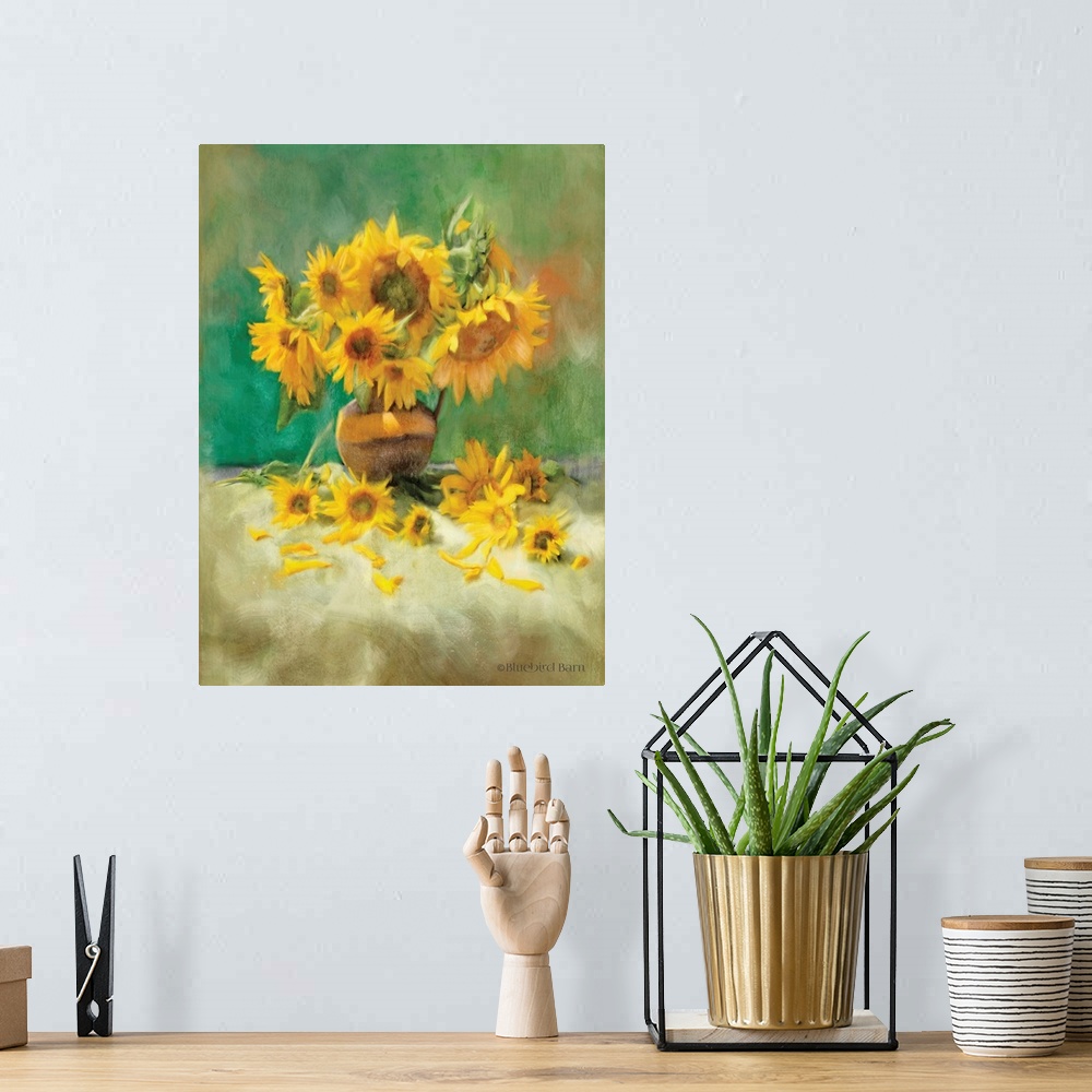 A bohemian room featuring Sunflower Scatter Still Life