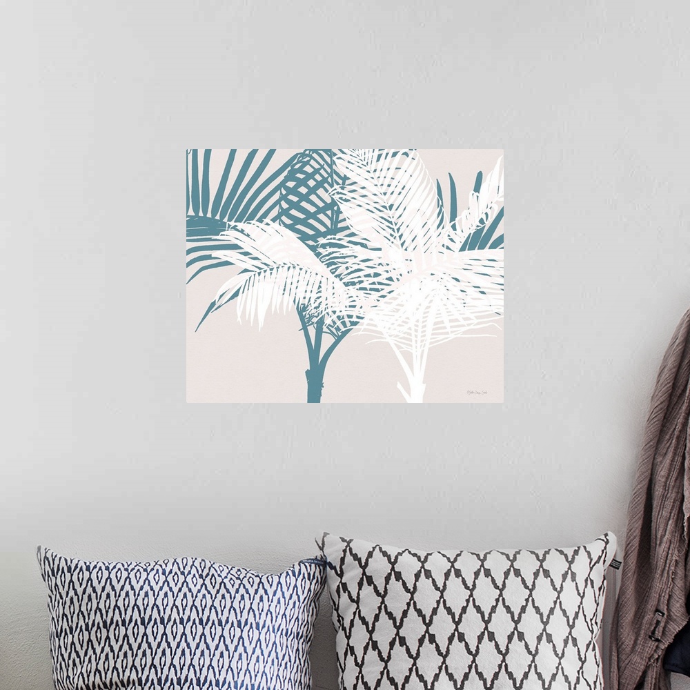 A bohemian room featuring Transitioning Palm Pattern