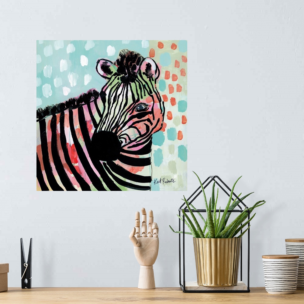 A bohemian room featuring Wilma the Zebra