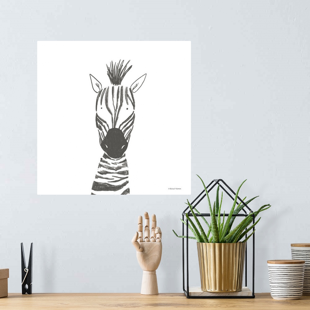 A bohemian room featuring Zebra Line Drawing